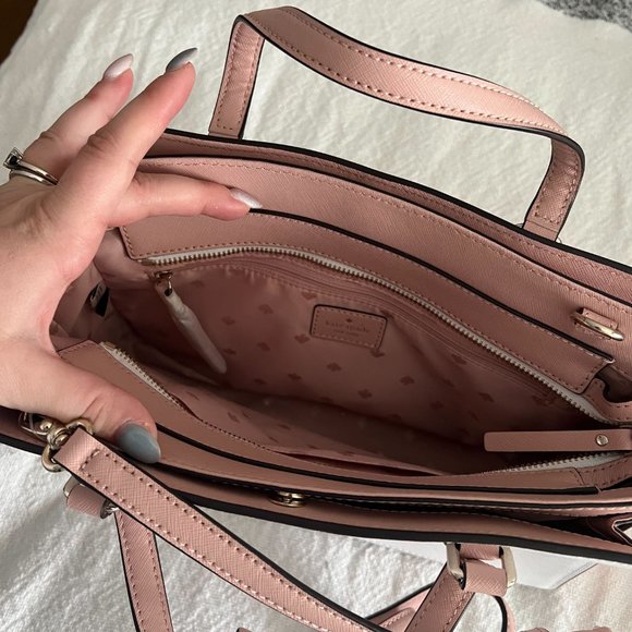 White/Blush Pink Kate Spade Medium Sized Bag - Picture 4 of 5